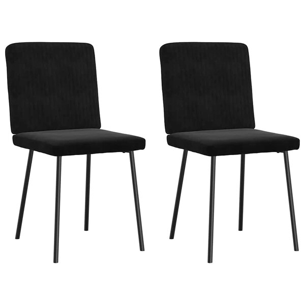 vidaXL Chaises à manger lot de 2 Noir Velours