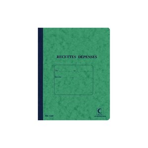 ELVE Cahier piqué "Recettes - Dépenses", 220 x 170 mm