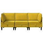 vidaXL Ensemble de meubles pour le salon 3 Pièces Jaune Velours