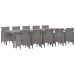 vidaXL Ensemble de salle à manger de jardin 11 pièces avec coussins en rattan synthétique gris clair