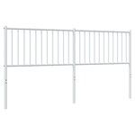 vidaXL Tête de lit métal blanc 180 cm