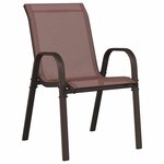 vidaXL Chaises empilables de jardin lot de 6 Marron Tissu textilène