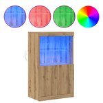 Buffet vidaXL avec lumières LED Chêne Artisan 60x37x100 cm