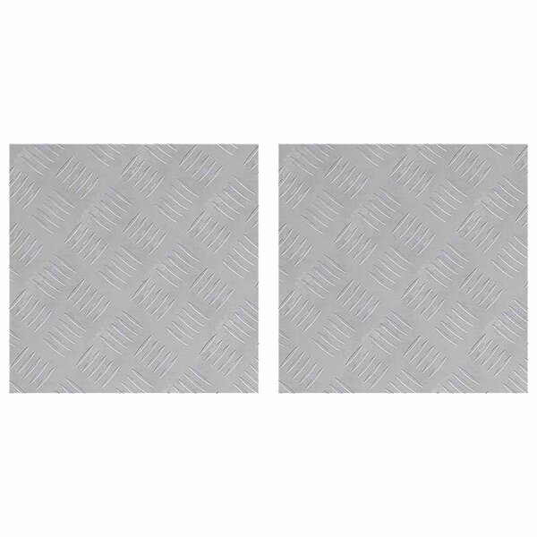 vidaXL Plaques à damier 2 Pièces Argent 40 x 40 cm Aluminium