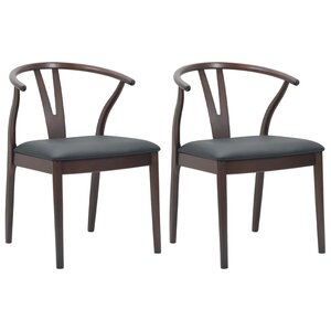 vidaXL Chaise de salle à manger 2 Pièces Marron clair et noir