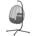 vidaXL Chaise suspendue polyrotin 104 x 100 x 191 cm Gris