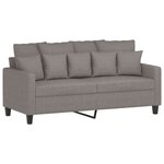 vidaXL Ensemble de canapés 3 Pièces avec coussins Taupe Tissu
