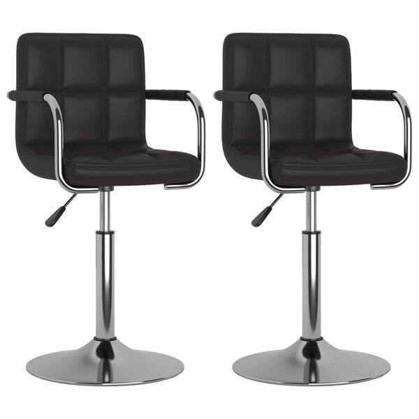 vidaXL Chaises à manger pivotantes lot de 2 noir similicuir