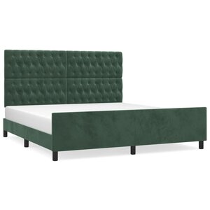 vidaXL Cadre de lit sans matelas vert foncé velours
