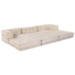 vidaXL Unité de canapé modulaire 3 Pièces Crème Tissu