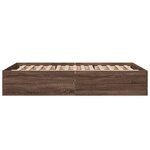 vidaXL Cadre de lit chêne marron 135x190 cm bois d'ingénierie