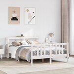 vidaXL Cadre de lit avec tête de lit sans matelas blanc 140x200 cm