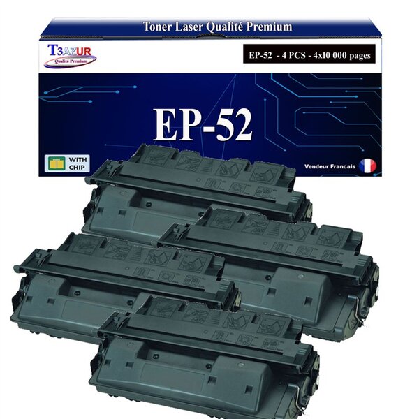 T3AZUR -4x Toners compatibles avec Canon EP52 (3839A003) pour Canon LBP1760  LBP1760E  LBP-1760  LBP-1760E