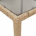 vidaXL Ensemble à manger de jardin et coussins 7 Pièces beige rotin verre