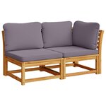vidaXL Salon de jardin 6 Pièces avec coussins bois d'acacia solide