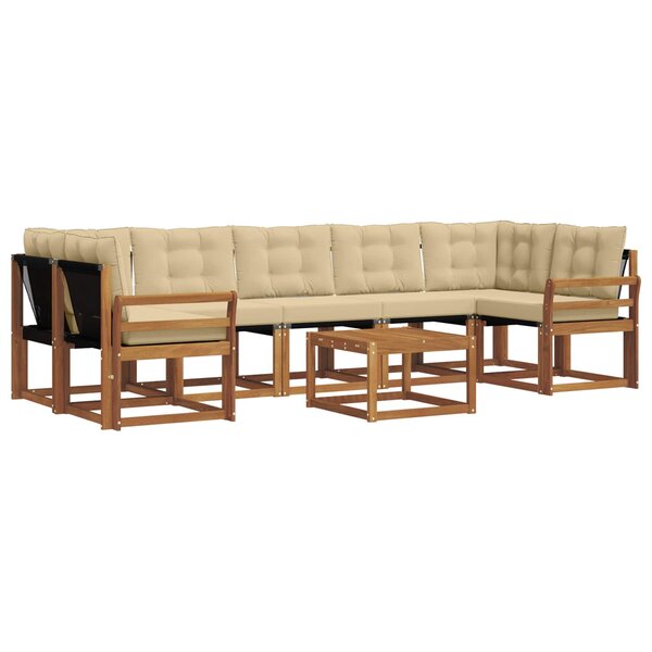 vidaXL Ensemble de canapés d'extérieur 8 pc Naturel et Beige