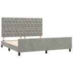 vidaXL Cadre de lit avec tête de lit Gris clair 160x200 cm Velours