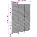 vidaXL Paravent 3 panneaux pliable beige 147x180 cm en poly rotin