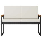 vidaXL Banc extérieur Noir et blanc crème 107 x 61 x 80 cm polyrotin