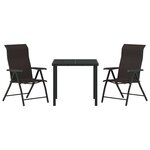vidaXL Ensemble de salle à manger pour jardin 3 Pièces Noir café
