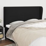 vidaXL Tête de lit avec oreilles Noir 163x23x118/128 cm Tissu