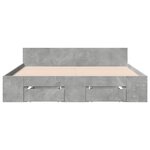 vidaXL Cadre de lit avec tiroirs sans matelas gris béton 160x200 cm