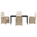 vidaXL Ensemble de salle à manger pour jardin 5 Pièces Beige polyrotin