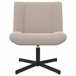 vidaXL Chaise pivotante Gris clair 63 x 75 x 76 cm Peau de mouton