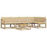 vidaXL Ensemble de canapés d'extérieur 6 pc Blanc et Beige