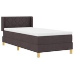 vidaXL Lit à ressorts avec matelas Marron foncé 90 x 200 cm bois
