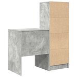 vidaXL Bureau avec rangement gris béton en bois d'ingénierie