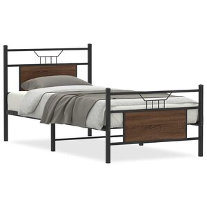 vidaXL Cadre de lit sans matelas chêne marron 90x200cm bois ingénierie