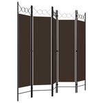vidaXL Cloison de séparation 5 panneaux Marron 200x180 cm