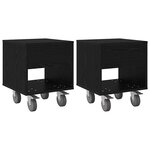 vidaXL Table de chevet 2 Pièces Chêne noir 40 5 x 40 x 48 cm