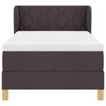 lit à ressort vidaXL avec matelas en marron foncé  100x200 cm  tissu