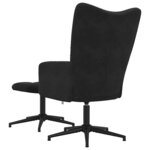 vidaXL Chaise de relaxation avec tabouret Noir Velours