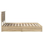 vidaXL Lit de Rangement Chêne Sonoma 150 x 200 cm Bois d'ingénierie