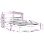 vidaXL Cadre de lit Cire marron 120 x 200 cm Bois de Pin Massif
