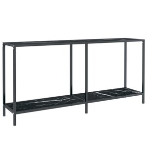vidaXL Table console Noir 160x35x75 5 cm Verre trempé