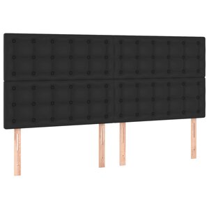 vidaXL Têtes de lit 4 Pièces Noir 100x5x78/88 cm Similicuir