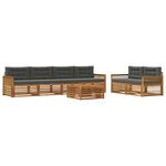 vidaXL Ensemble de canapés d'extérieur 7 Pièces Naturel et Anthracite
