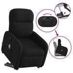 vidaXL Fauteuil inclinable de massage électrique Noir Tissu