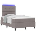 vidaXL Lit à ressorts avec matelas avec LED Taupe 120 x 190 cm tissu