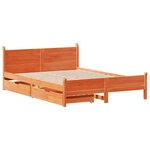 vidaXL Cadre de lit sans matelas cire marron 150x200cm bois pin massif