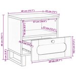 vidaXL Cabinet de chevet avec tiroir 2 Pièces Naturel 40 x 33 x 46 cm
