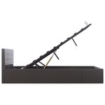 vidaXL Cadre de lit à rangement hydraulique gris similicuir 140x200 cm