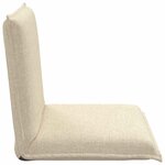 vidaXL Fauteuil de sol ajustable Crème Tissu