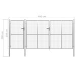 vidaXL Portail de jardin Acier 400 x 150 cm Argenté