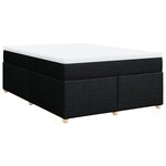 vidaXL Sommier à lattes de lit avec matelas Noir 140x190 cm Tissu