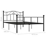 vidaXL Cadre de lit sans matelas noir métal 160x200 cm